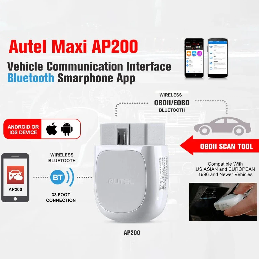 AUTEL AP200 OBD2 車両診断ツール iOS/Android 新品 【公式通販】