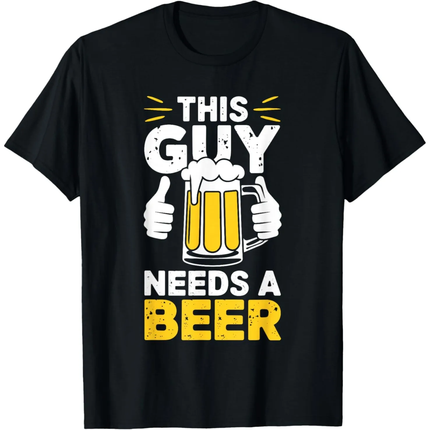 �Dieser Kerl braucht ein Bier“ – Lustiges Trink-T-Shirt für Herren und Damen aus reiner Baumwolle, Humor-Streetwear-T-Shirt, Kurzarm, Unisex, lockere Kleidung