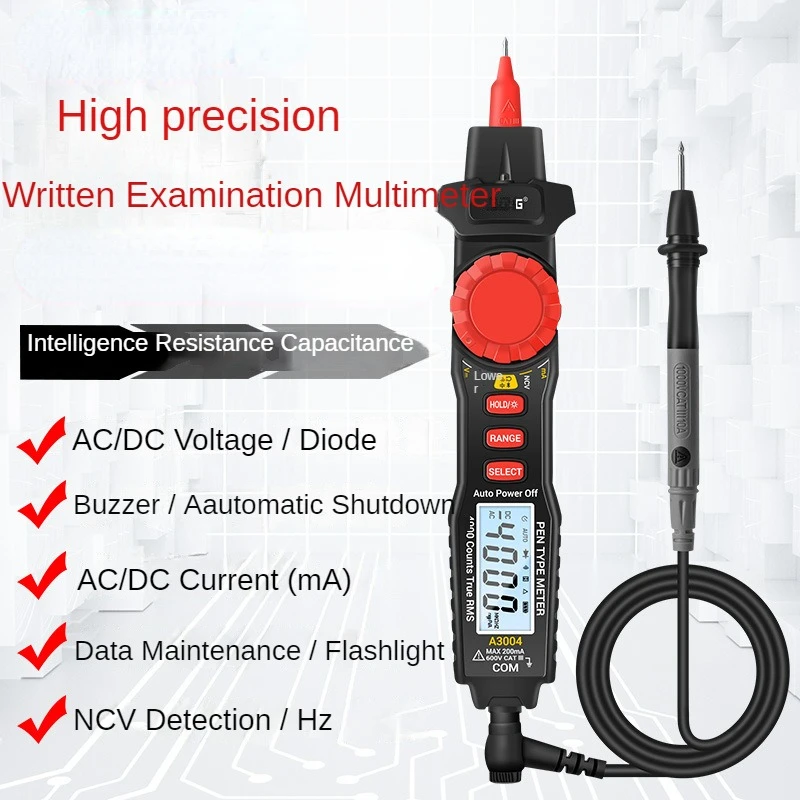 

Высокоточный Многофункциональный цифровой Интеллектуальный мультиметр A3002/3003/3004 в виде ручки