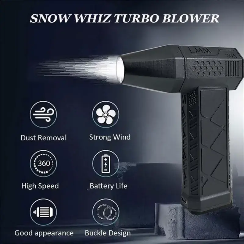 New Mini Turbo Jet Fan Electric Air Duster Adjustable Wind Speed Turbo Violent Blower Rechargeable with Light Car Cleaning Tools - Image 2