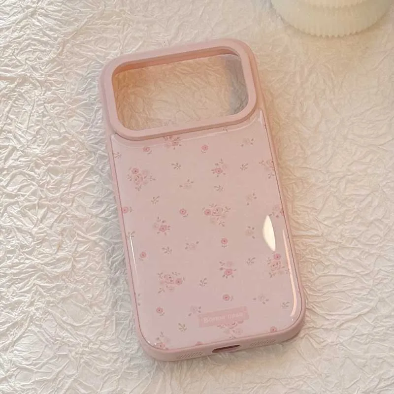 รูปสินค้า เคสโทรศัพท์ลายดอกไม้สีชมพูเกาหลี