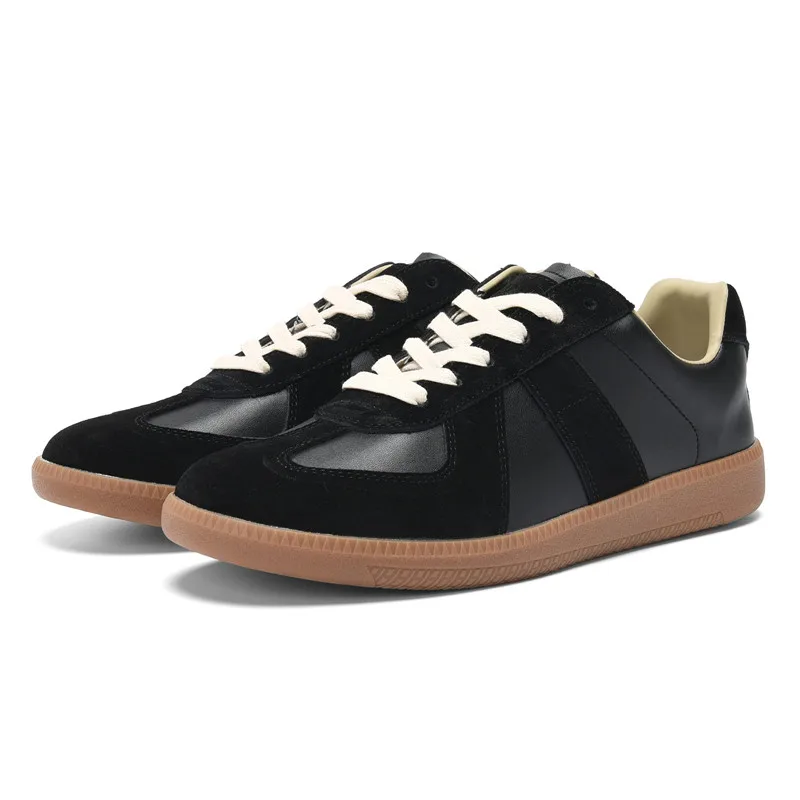 Men Women genuine Lether Casual shoes fashion solid color flat leisure shoes lace-up lether men's comfortable zapatillas hombre