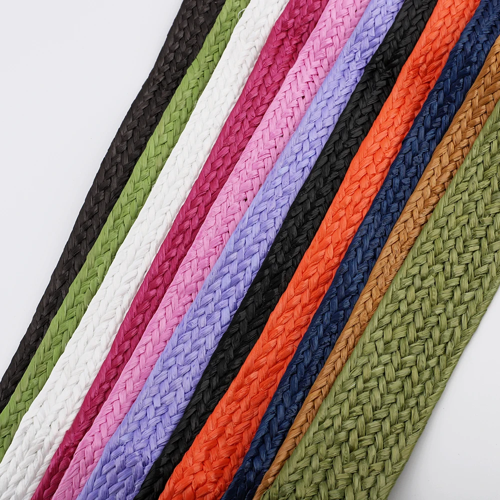 Customized Woven Raffia Bag Straps Women Shoulder Strap Replacement Supplies for Shoulder Bag Pouch Purse Making Crossbody Bag