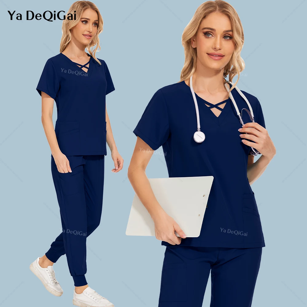 

Surgical Uniform Woman Medical Scrub Set Hospital Nurse Uniform Beauty Salon Workwear Clinical Top Pants Spa Doctor Nursing Suit