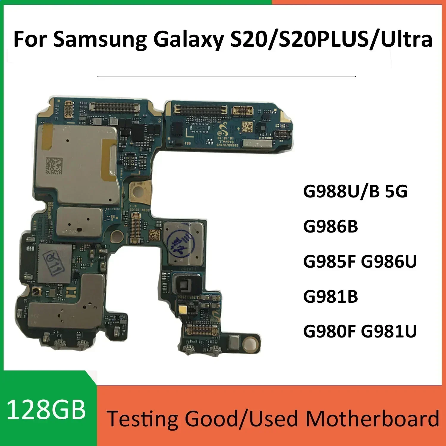 Unlocked Motherboard Samsung Galaxy S20 Ultra Plus G980F G986B G988B G9810 G981U G988U G986U G981B Logic Board 128GB 256G