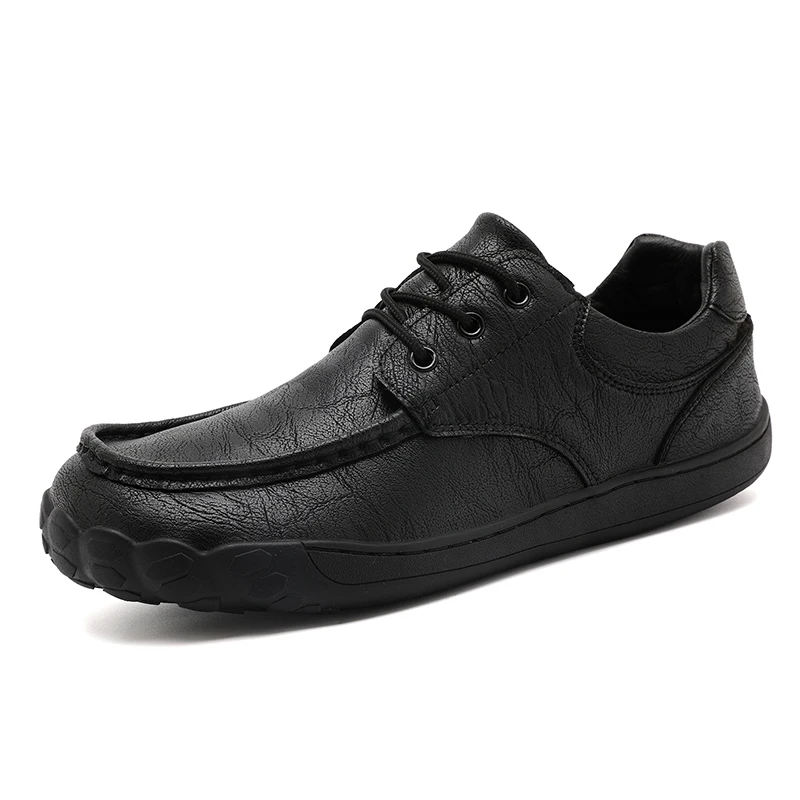 Men Wide Comfortable Leather Toe Barefoot Shoes for Men Soft Sole Casual Sneakers Anti-slip Classic Flats Shoe Male Plus Size 46 2