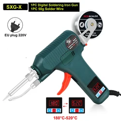 High-Power Digital Display Soldering Iron Gun with Adjustable Temperature and Automatic Tin Feed - 80W (Soldering Gun G)