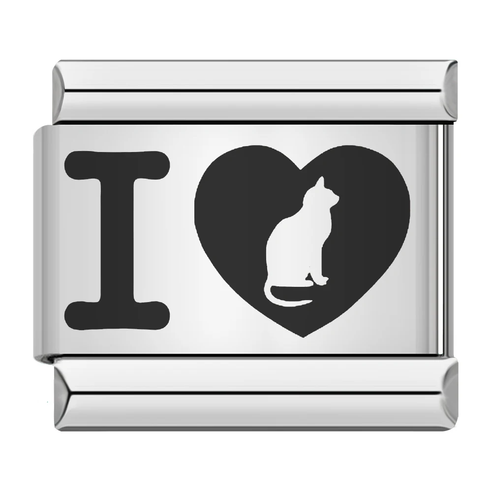 Valentine's Day Romantic Heart I Love Charm - Stainless Steel Bracelet Accessory
