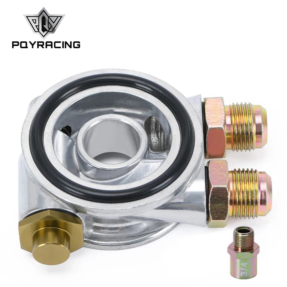 PQY - Oil Cooler Filter Sandwich Plate + Thermostat Adaptor 3/4" 16-UNF With AN10 Fitting Oil Filter Sandwich Adapter PQY6743