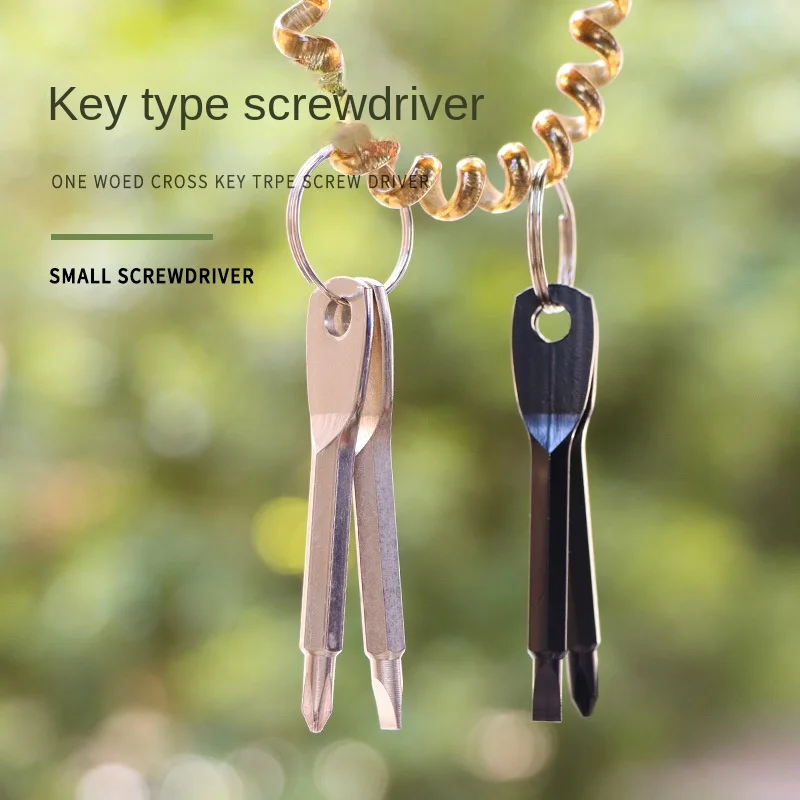 

Portable Key Screwdriver Set Tool with Key Ring Outdoor Multifunctional Pocket Mini Tool with Stainless Keychain