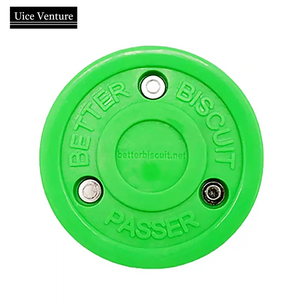 1/2/3pcs Ice Hockey Training Puck Green Biscuit Roller For Street Recreational Hockey Practice