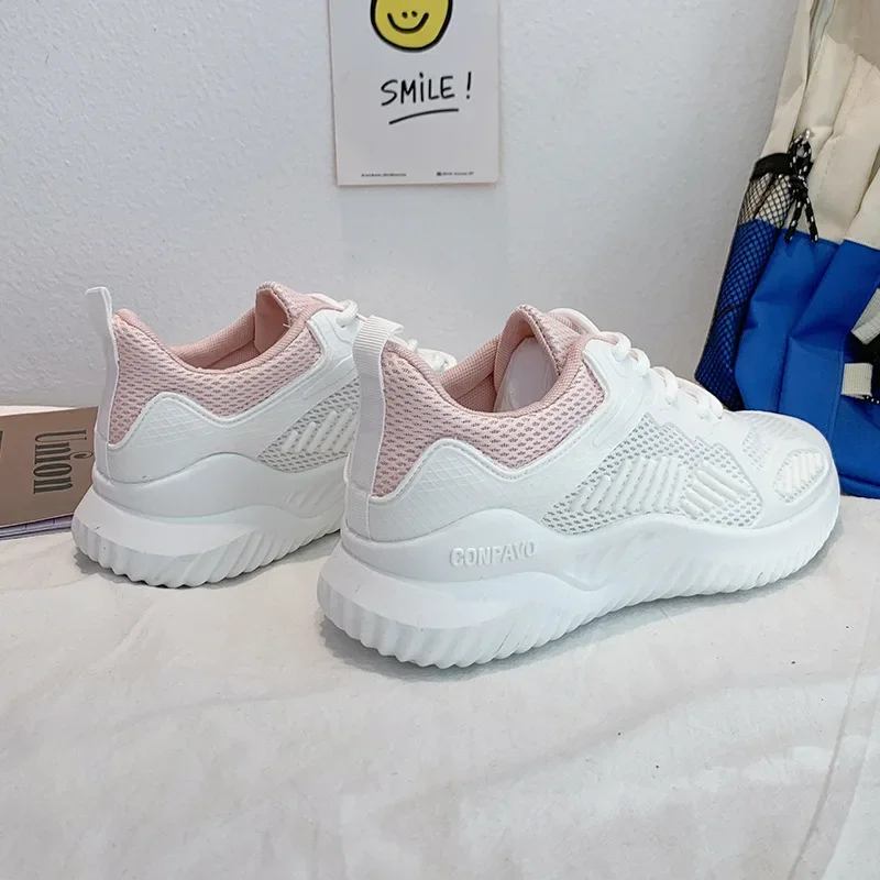 Breathable Platform Sneakers Women's Sports Shoes New Summer Fashion Comfortable Running Shoe Tennis Woman Mesh White Shoes
