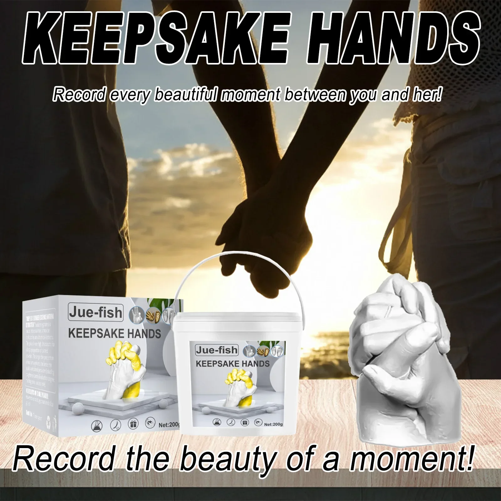 

3D Plaster Statue Set DIY Hand Foot Print Mold Powder Plaster Mold Gypsum Powder Baby Couples Wedding Handprint Footprint Gift