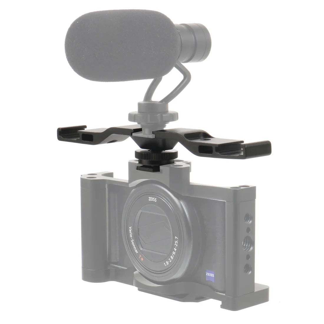 Double Cold Hot Shoe Adapter Mount Extension Holder Video Bracket for Canon for