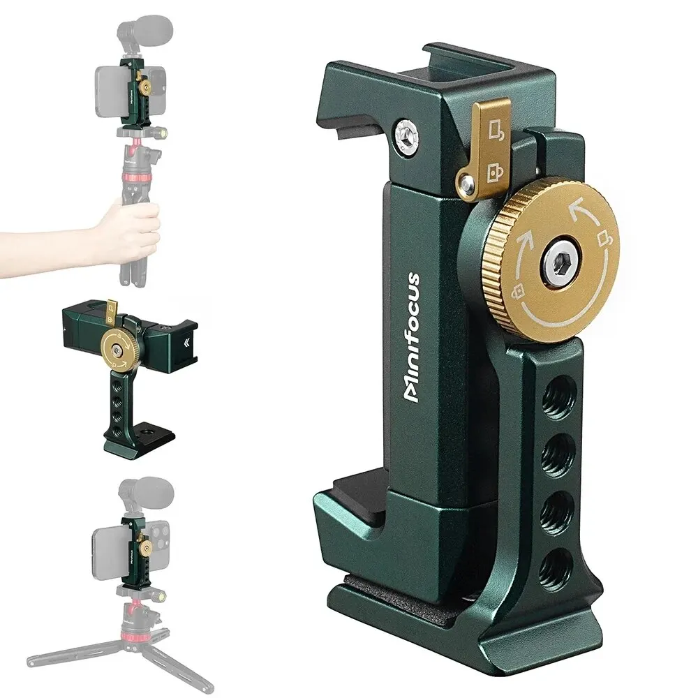 Rotatable Metal Phone Holder Clamp with Cold Shoe