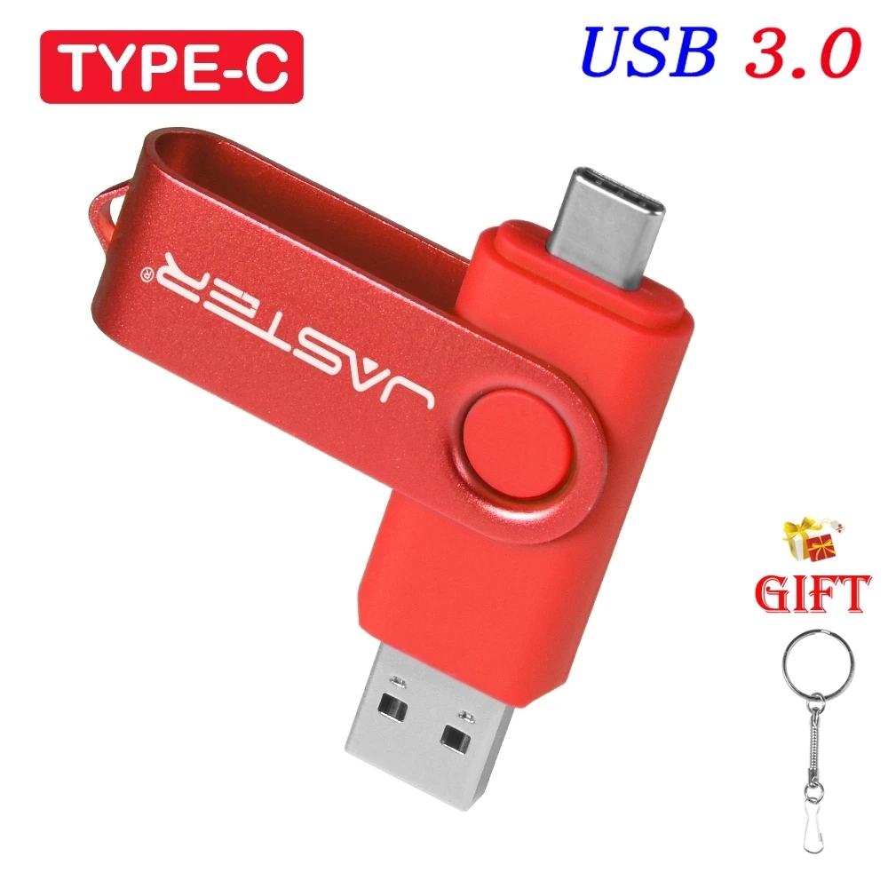 TYPE-C USB 3.0 Flash Drive 64GB Pen Drive ad alta velocità per telefono Android chiave gratuita Chian Memory Stick nero rosso OTG Pendrive 32GB