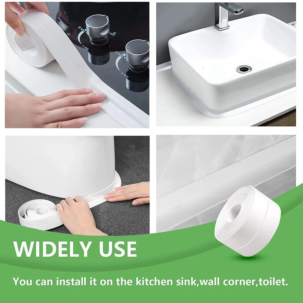 Sealing strip tape sealing tape sealing strip waterproof tape Bathroom Shower Sink Bath Sealing Tape Strip White PVC Self Adhesive Waterproof Wall Sticker for Bathroom Kitchen Caulk Strip