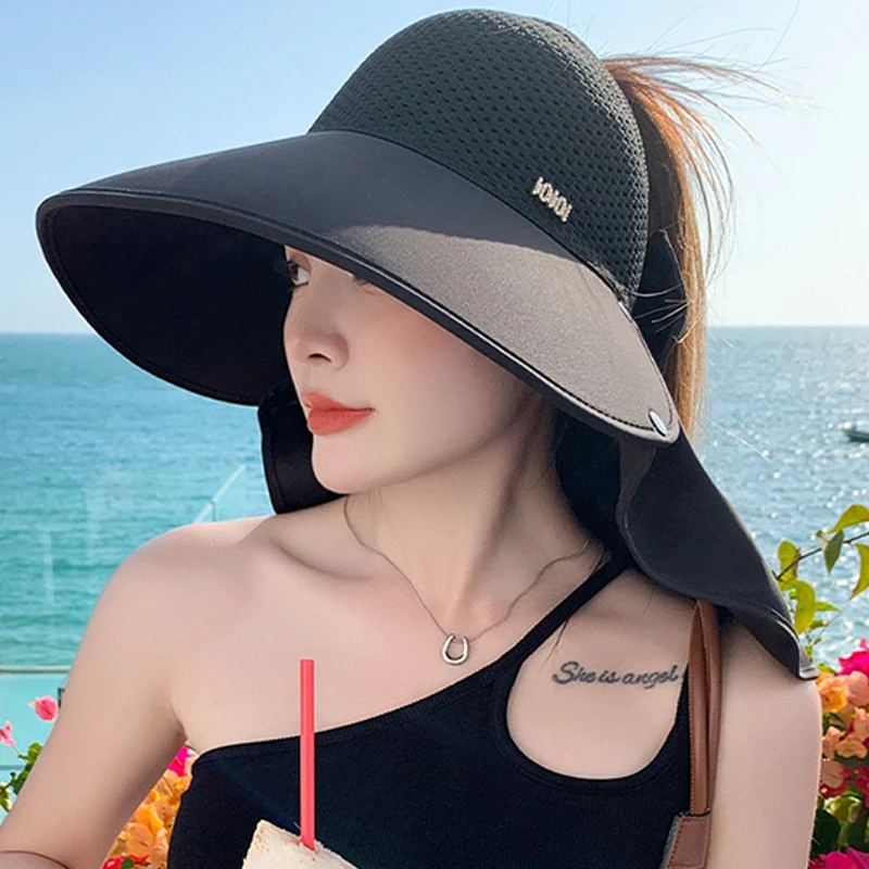 Damen Sonnenblende Mit Breiter Krempe Für Uv-schutz Am Strand_voghion.com