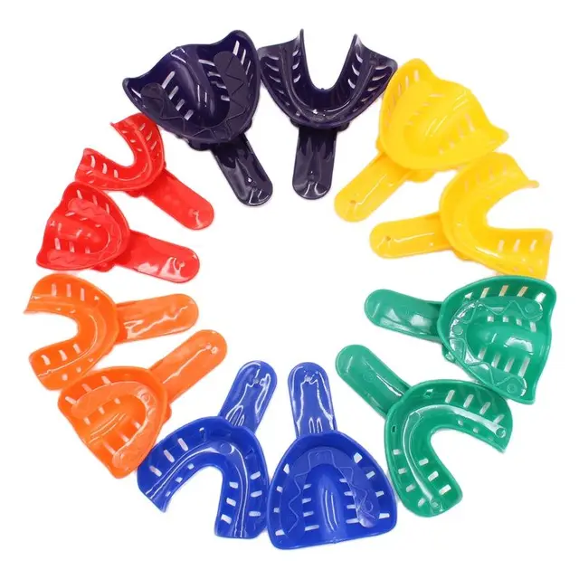 12pcs/set Plastic Dental Impression Trays Adult And Children Central Supply Materials Teeth Holder Oral Care Tools