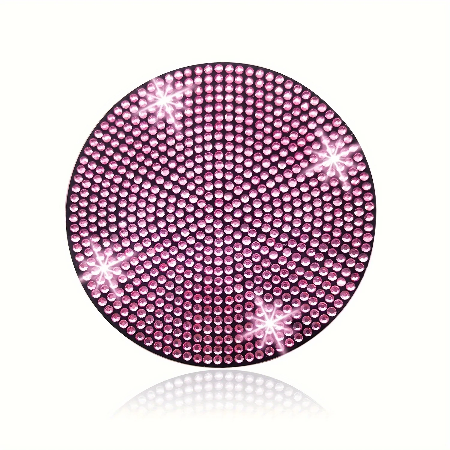 Silicone Shiny Non-Slip Luxury Car Coaster, All-Crystal Design, Easy-Clean, Universal Fit