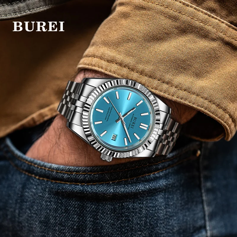 Montre Homme BUREI Mechanical Business Watch for Men Brand Luxury NH35 Movement Automatic Wrist Watches Waterproof Reloj Hombre