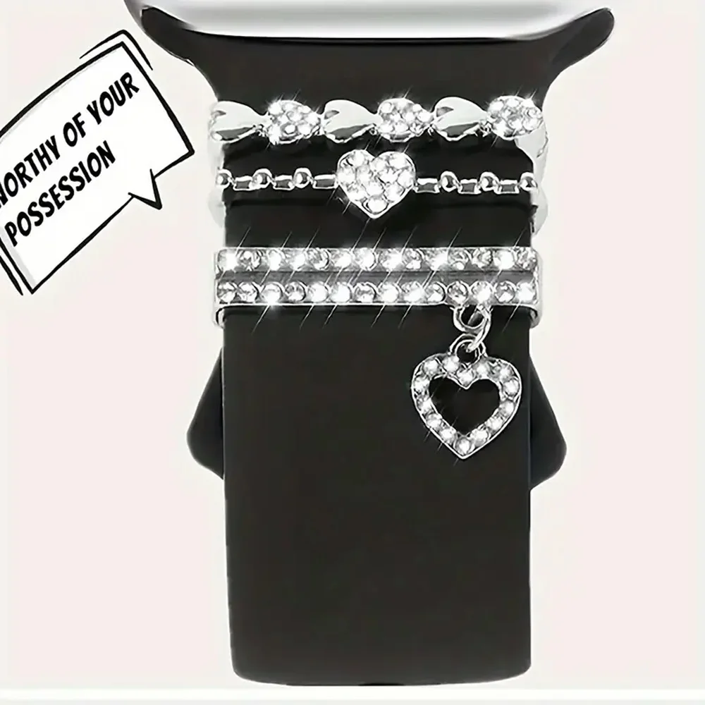 Glamorous Crystal Alloy Watch Band Charms - Sparkling Accent
