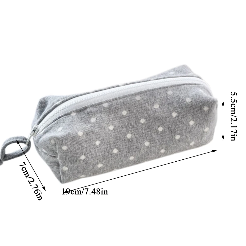 Astuccio portapenne coreano a pois, organizer scolastico di grande capacità, astuccio portatile per studenti, organizer per cancelleria, borsa per il trucco - immagine 6