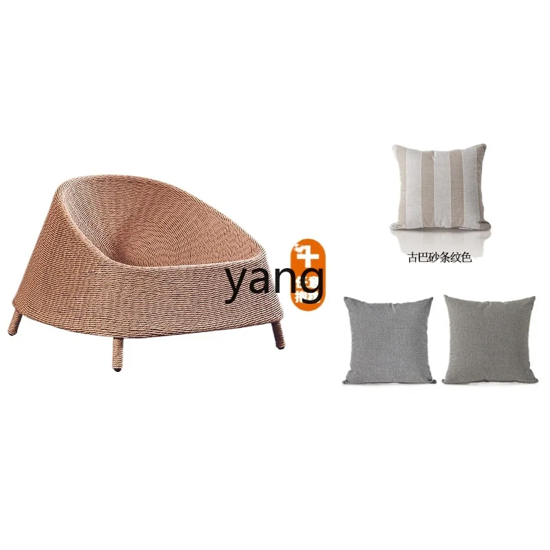 

Yjq Balcony Leisure Chair Single Sofa Living Room Art Rattan Bed & Breakfast Rattan Sofa Tea Table Combination
