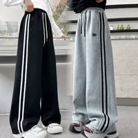 RAISE Junior Girl Sport Pant Spring Bow Elastic Wiast Baby Girl Sweatpant Side Stripe Pure Cotton Striaght Pant For 4-14Y Girl 1