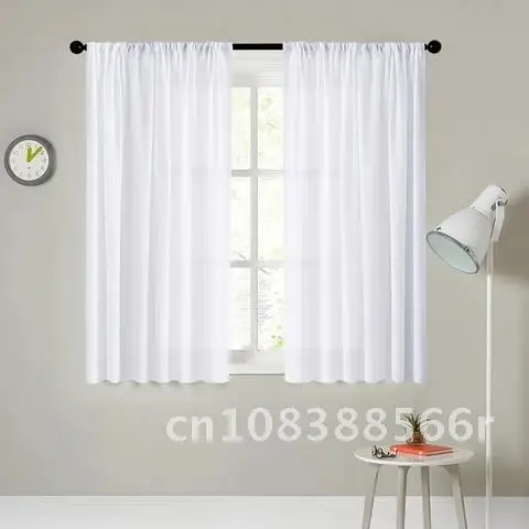 

Short Sheer Curtains for Living Room Kitchen Tulle Curtains for Window Soft Window Drapes Gauze Window Treatments BILEEHOME