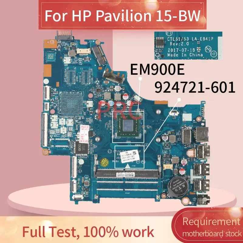 Placa-mãe Portátil para hp Pavilion La-e841p Notebook Mainboard Testado Não Vga Testado 924721001 Ctl51 53 La-e841p Em900e Ddr4 15-bw - Imagem 4