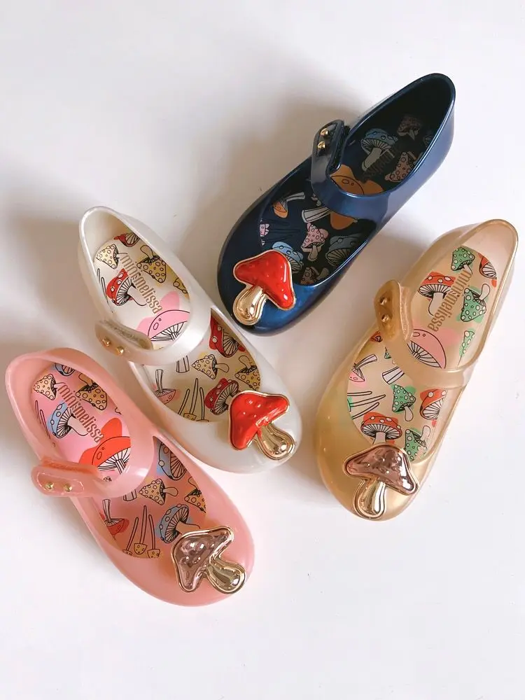 

Children's Shoes 2023 New Brazil Melissa Girl Jelly shoes Mushroom Soft Girls Summer Sandals Princess Party Beach Shoes HMI113