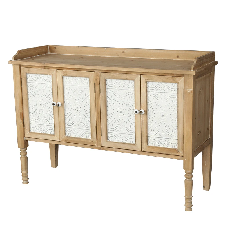 

American retro dining edge carved cabinet made of old French style flower shop classical foyer hotel shoe cabinet
