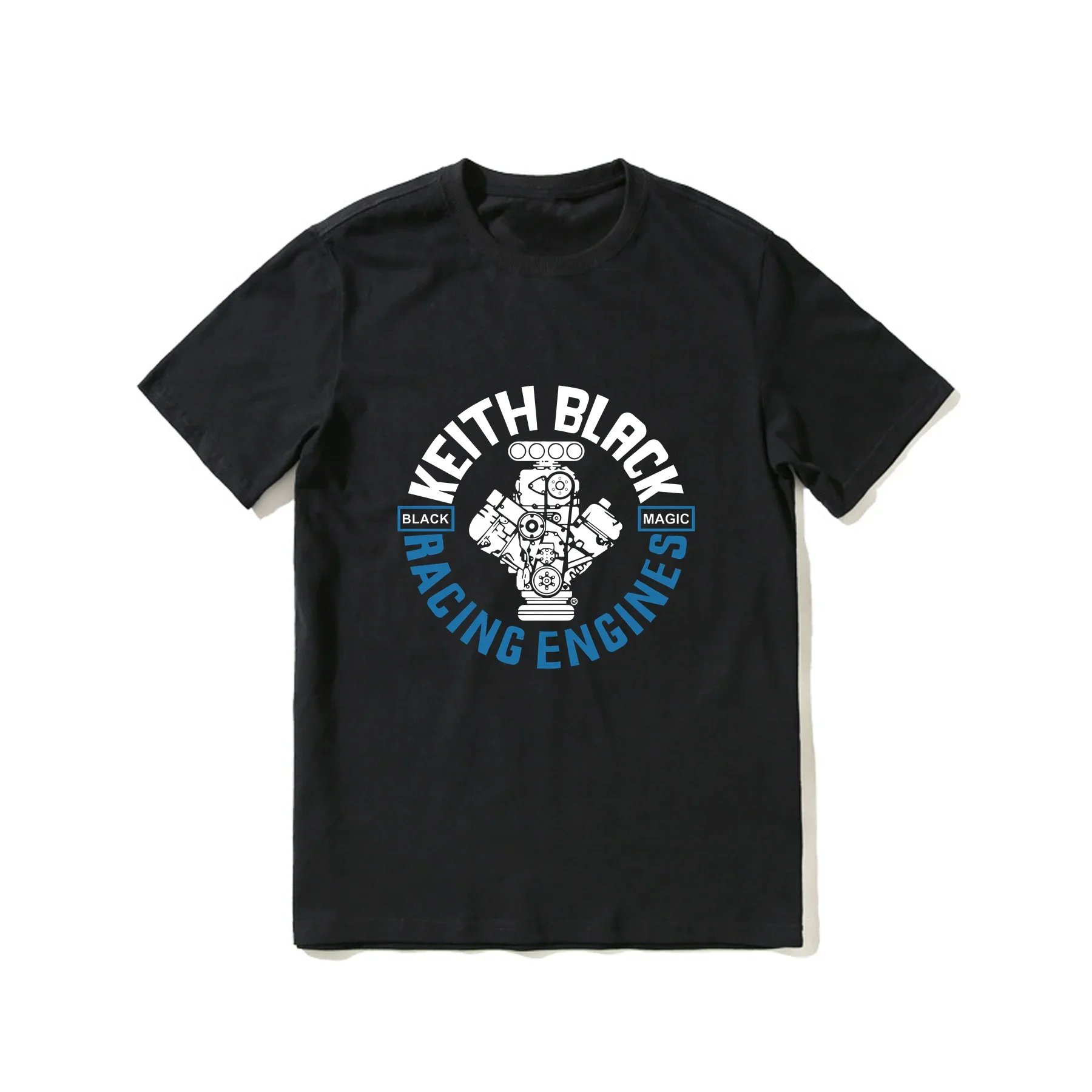 

2023 Hot Sale Summer 100% Cotton Keith Racing Engines Drag Race T Shirt Men Short Sleeves Cool Tee Hip Hop Streetwear T-shirt