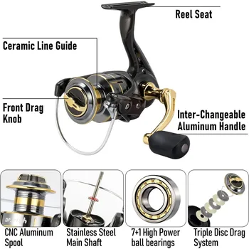 Fishing Rod and Reel Combos 125-Pieces, Telescopic Spinning Pole Reel Fishing Gear Equipment Set 3