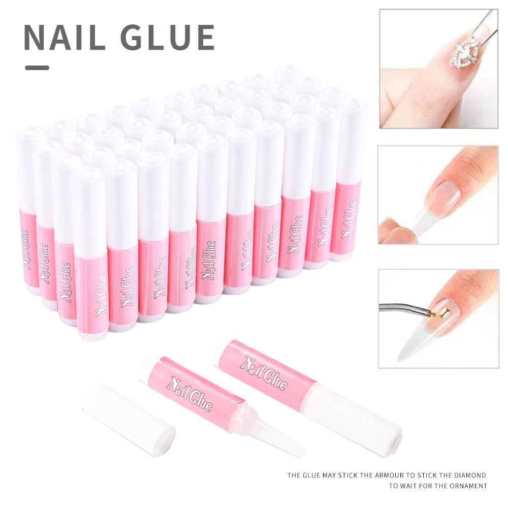 20pcs/lot False Tips Nail Glue Fast Drying 2g/Bottle Long Lasting Press On Nail Professional Glue Adhesive Nail Rhinestones Glue 3