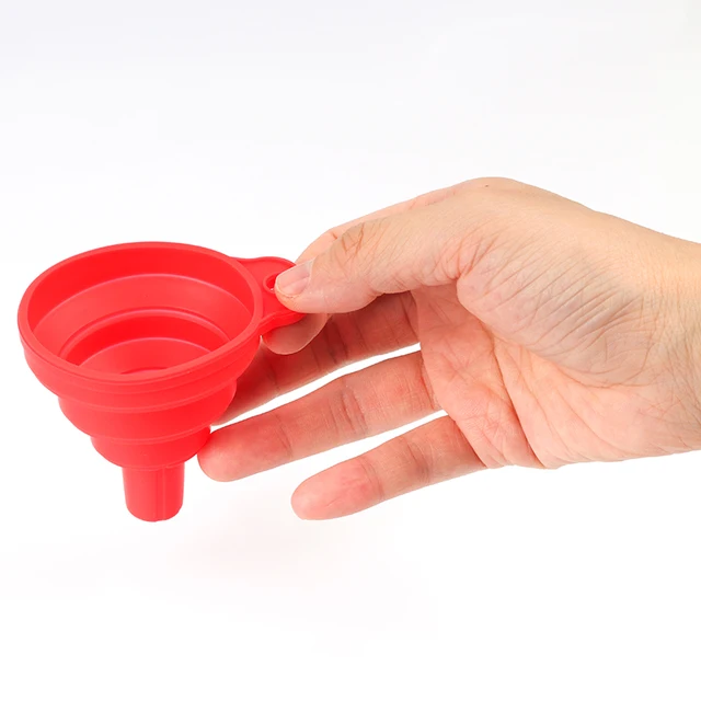 Car Auto Engine Funnel Gasoline Oil Fuel Petrol Diesel Liquid Washer Fluid Change Fill Transfer Universal Collapsible Silicone - Image 4