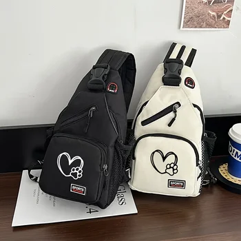 Borsa a tracolla con motivo a zampa di gatto, marsupio sportivo casual, borsa a tracolla portatile per escursionismo e ciclismo, borsa a spalla unisex.
