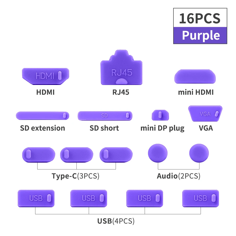 16PCS Purple