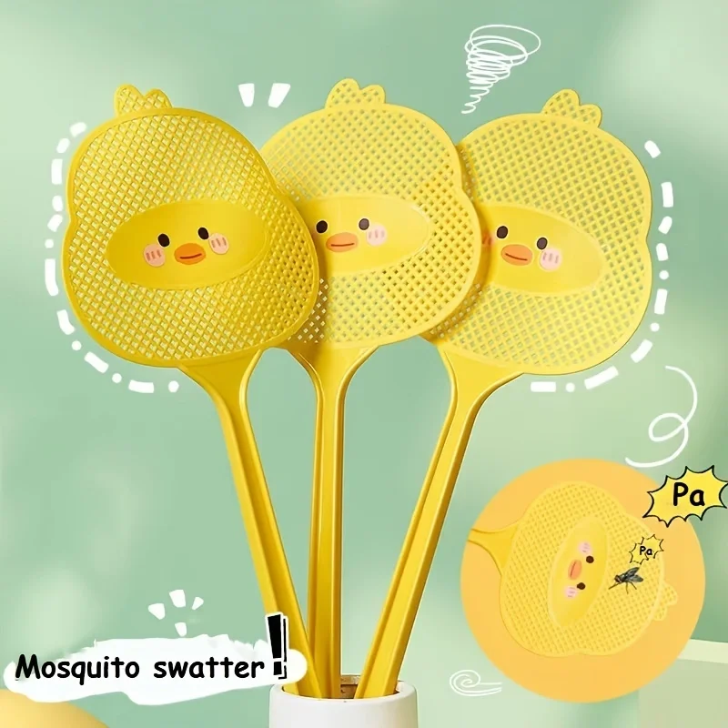 1pc Cute Cartoon Fly Swatter-Extended Handle & Durable Thickened Design-Kills Mosquitoes Easily fly swatter
