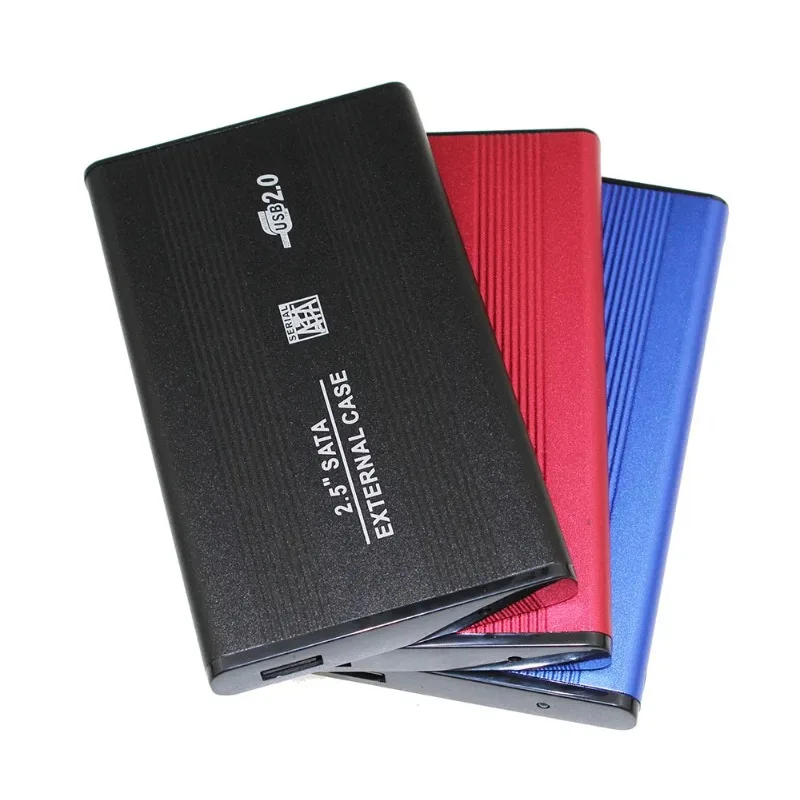 2.5 Inch HDD Externo Enclosure Case Metal External Storage Box For Sata To USB 2.0 Hard Drive Disk With USB Cable