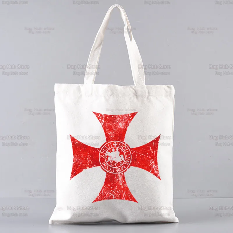 

Medieval Knights Templar Shopping Bag Shopper Eco Canvas Cotton Shopper Bolsas De Tela Bag Shoping Reusable Sacolas