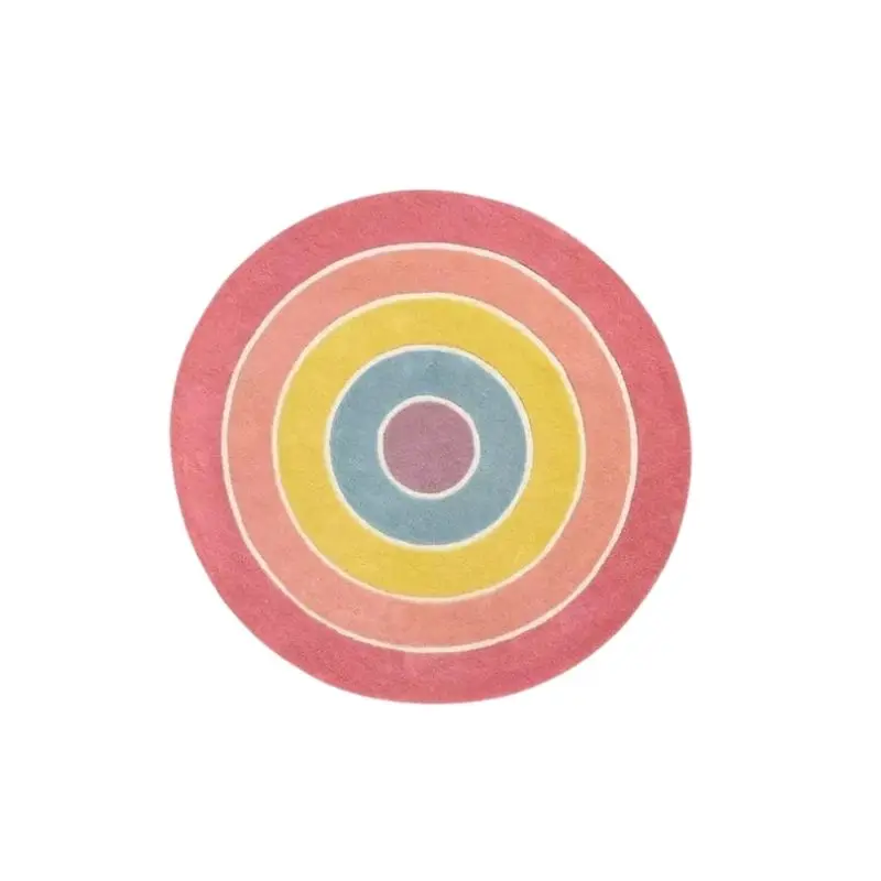 Rainbow Fluffy Carpet For Living Room Soft Babi Mats Hairy Nursery Play Mat For Children Round Plush Bedroom Rugs Soft Foot Mat 3