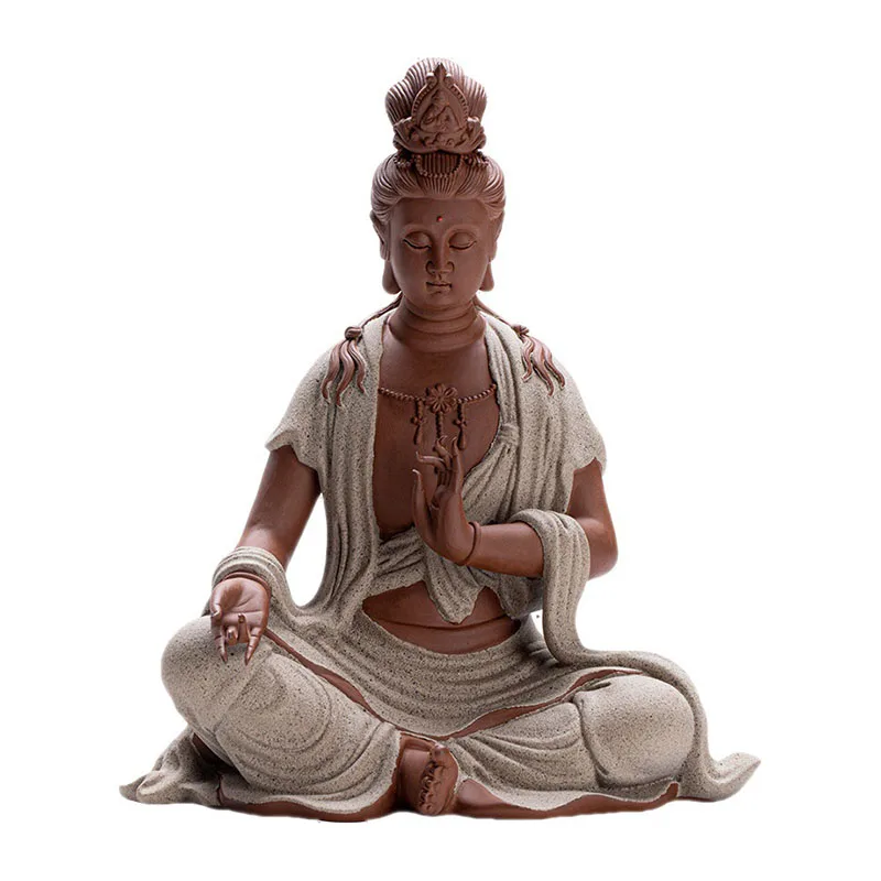 Guanyin Bodhisattva Ornaments, Ceramic, New Chinese Zen Style, Living Room, Foyer Decoration, Household Buddha Statue, Handicr