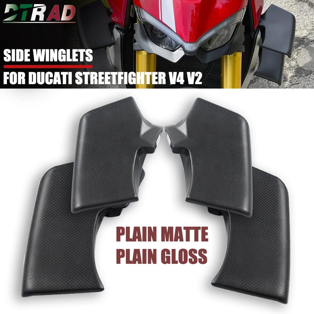 

Motorcycle Upper Lower Winglets Carbon Fiber For DUCATI Streetfighter V4 V4S SP V2 2020-2023 Accessories Side Fairing Fixed Wing