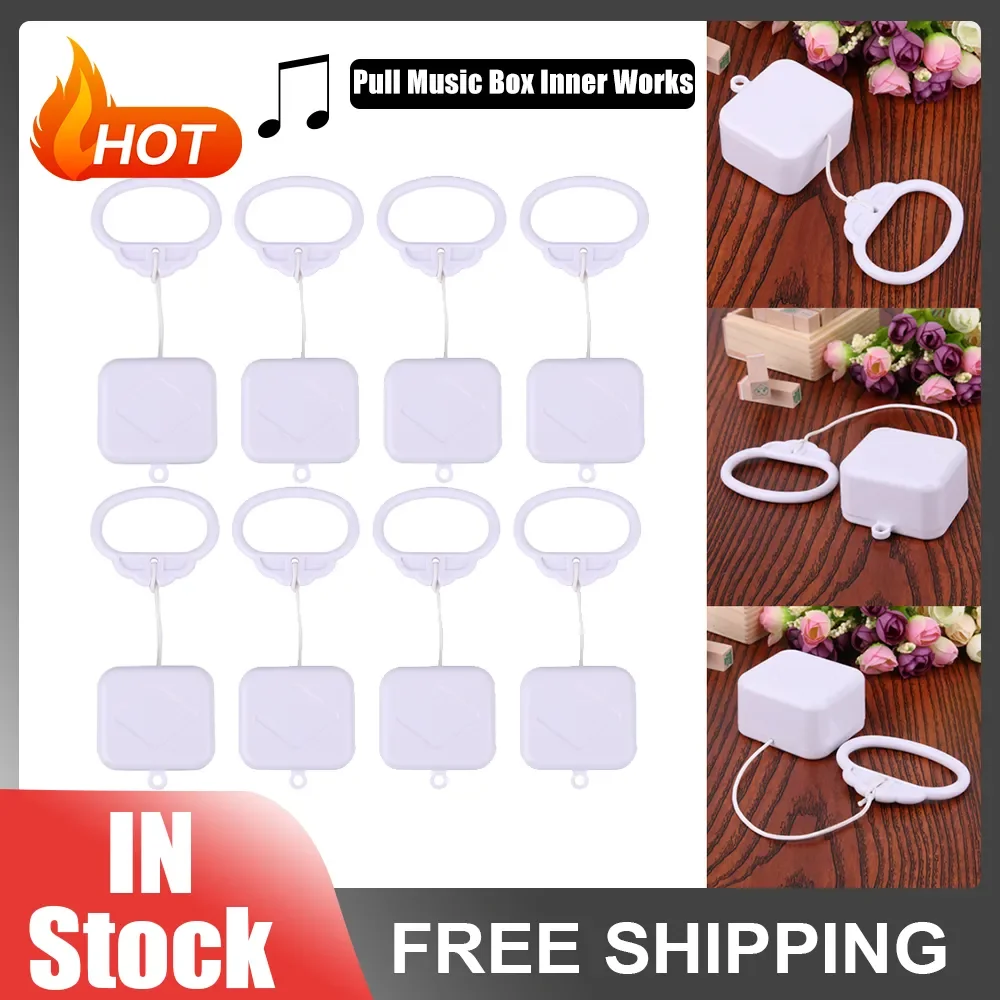Pull String Cord Music Box White Baby Infant Kids Bed Pull String Clockwork Cord Music Box Ring Games for Babies
