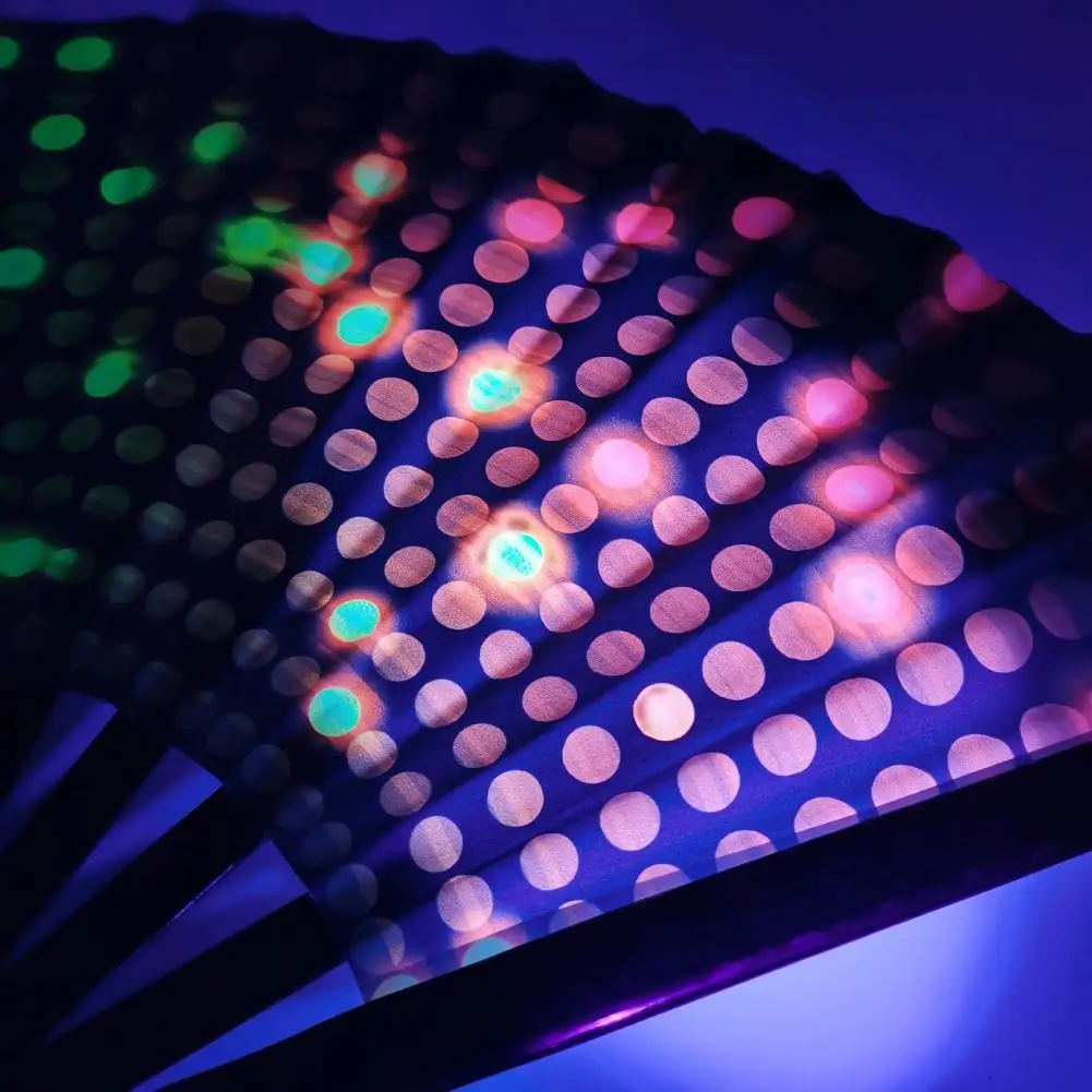 Party Prop Fan Colorful Rave Fans Bamboo Ribs Decorative Gifts for Festival Dancing Parties Accessories for Men Women folding fan hand fan wooden hand fan silk fans