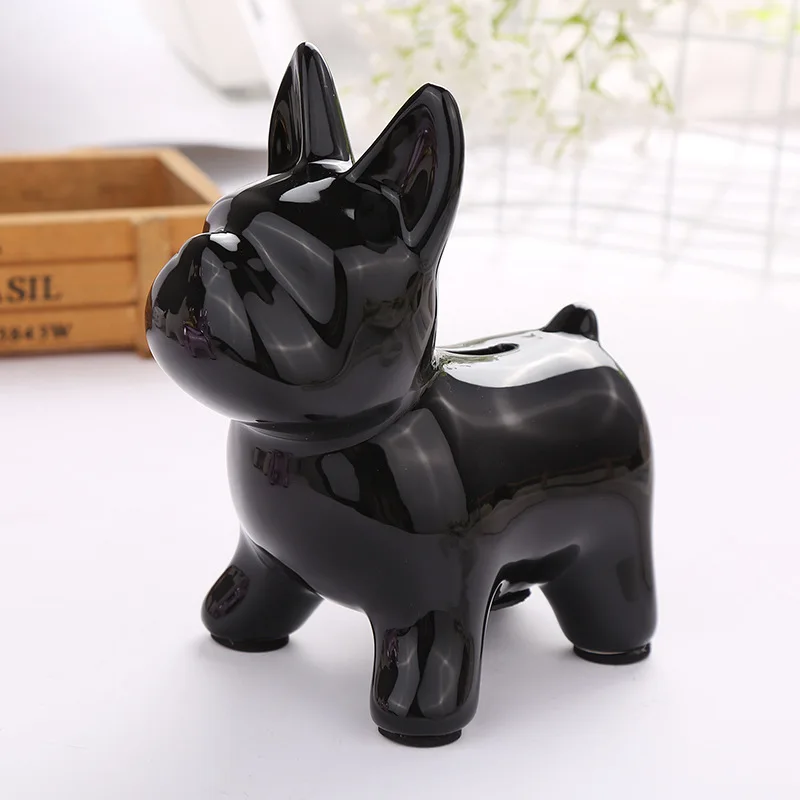 European Ceramic Crafts Bulldog Piggy Bank Home Decor Cute Piggy Bank Ornaments Creative Bulldog Money Box 2