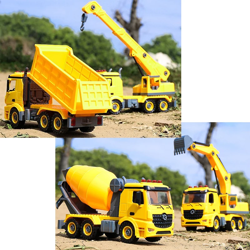 Screw Toy Big Truck Take Apart Mixer Crane  Excavator Toys DIY STEM Construction Vehicle Building Block Toys for Kids Boy Gift 6