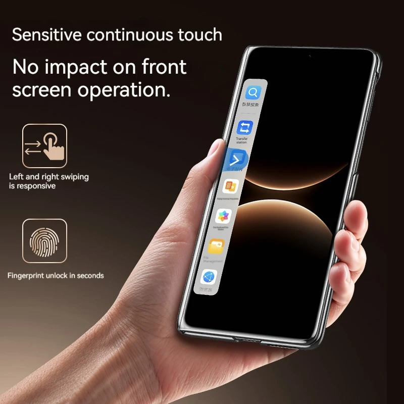 Folding Screen Center Axis Electroplated Leather Phone Case - Anti-Drop Protective Cover